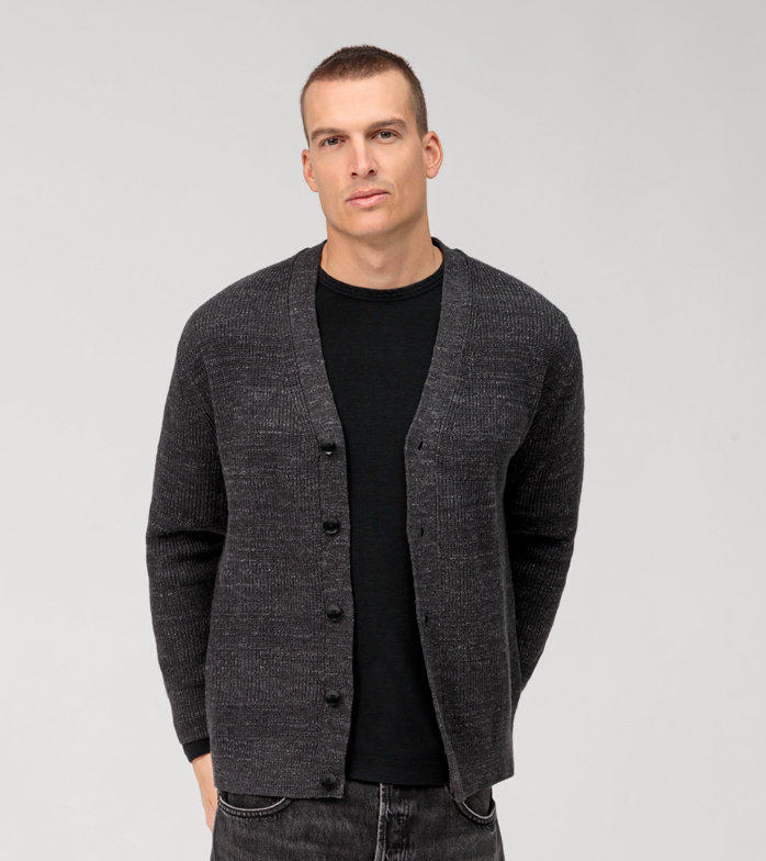 Casual Knitwear, Cardigan, Anthracite