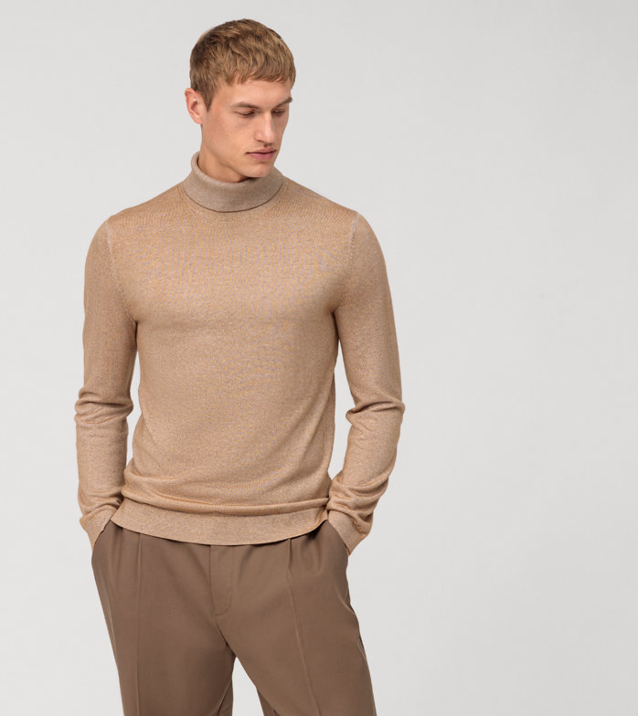 Casual Maille, Col roulé, Beige