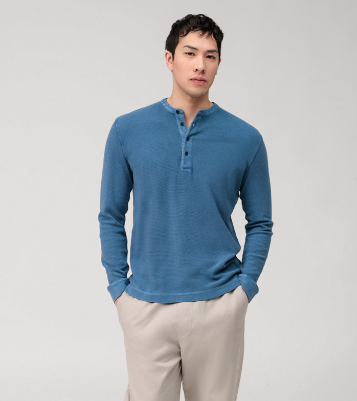Casual Jersey, long-sleeved t-shirt, Smoke Blue