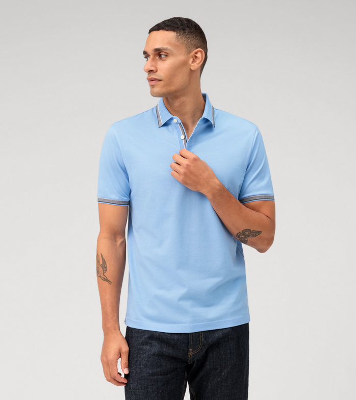 Casual Jersey, Polo, Bleu Clair