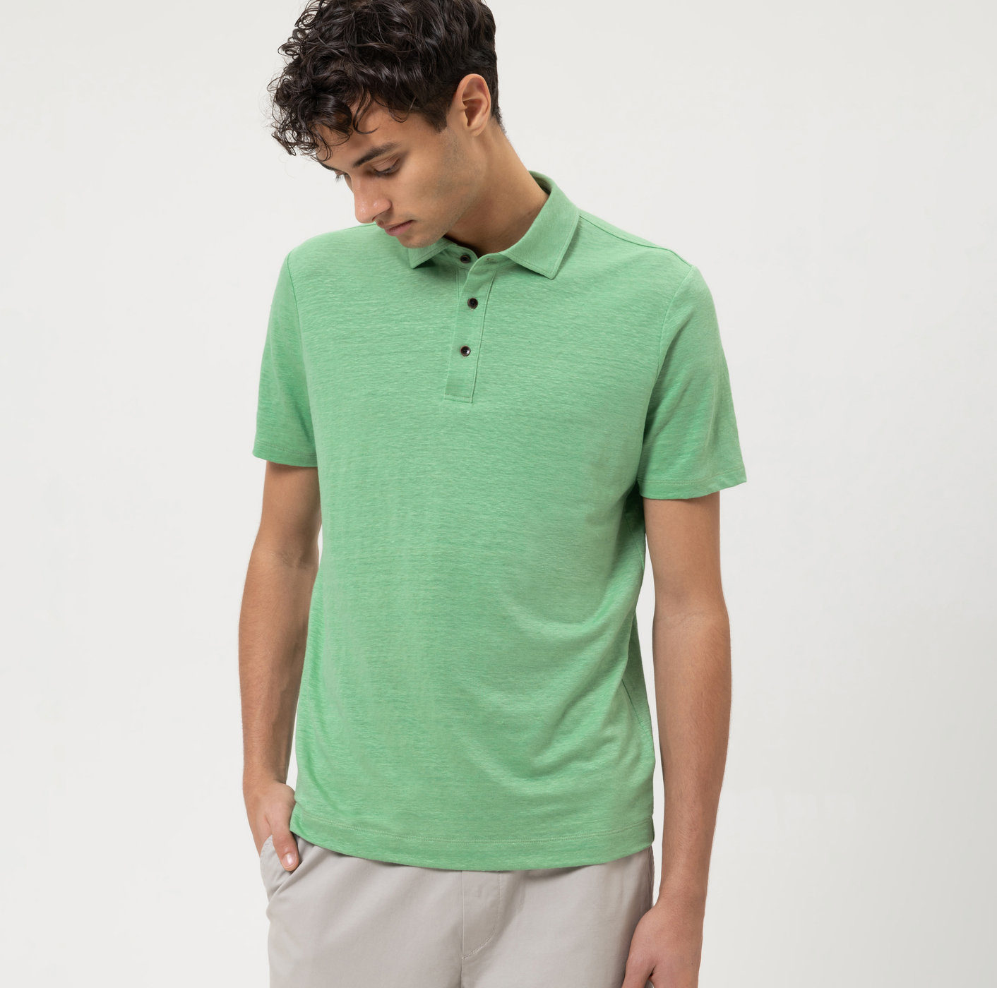 OLYMP Level Five Casual Polo, fit | Light Green - 54603240