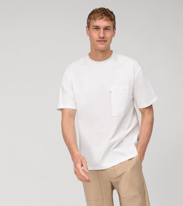 Casual Jersey, T-Shirt, relaxed fit, Blanc Cassé