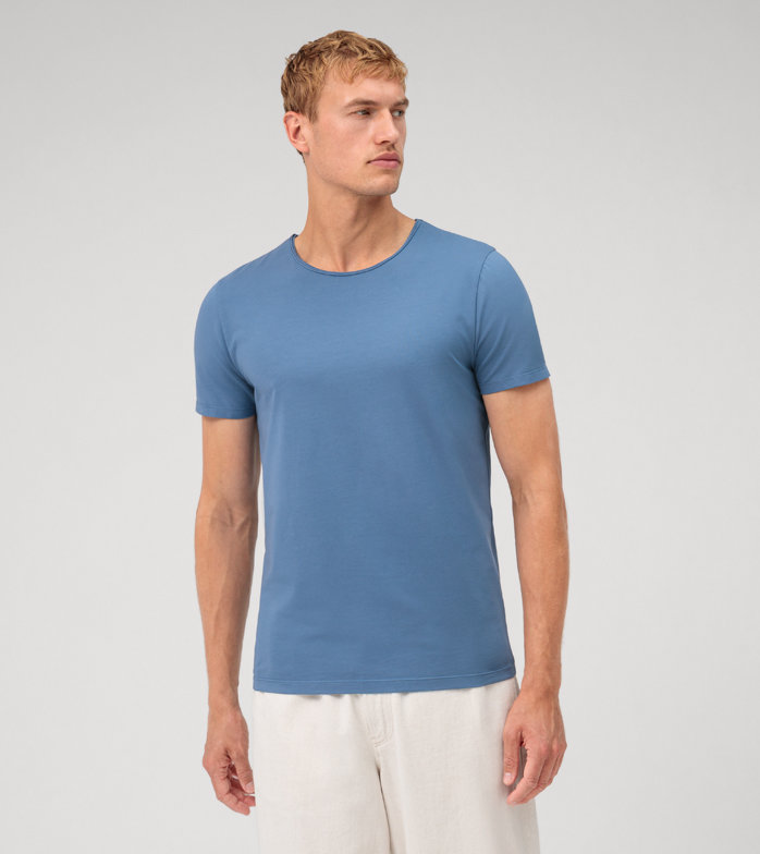 Casual Jersey, T-Shirt, Bleu Fumé