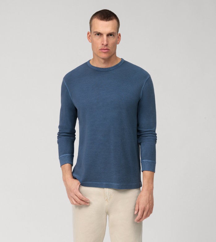 Casual Jersey, long-sleeved t-shirt, Smoke Blue