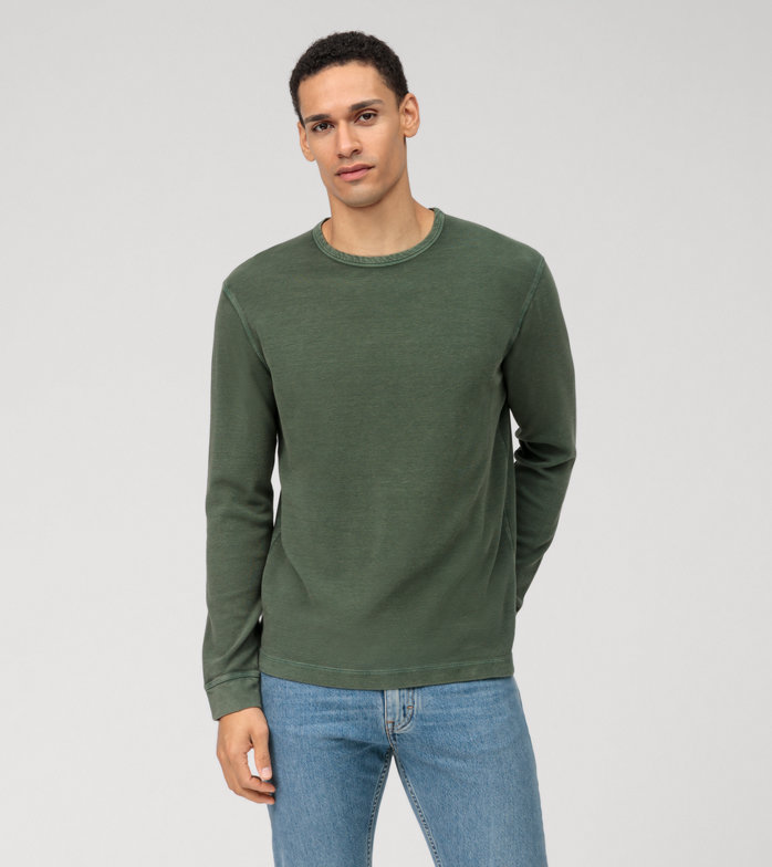 Casual Jersey, long-sleeved t-shirt, Grey Green