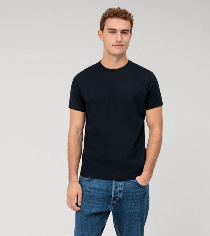 Casual Jersey, T-Shirt, Marineblauw