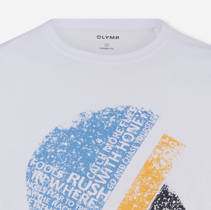 OLYMP Casual T-Shirt, modern fit, Blanc