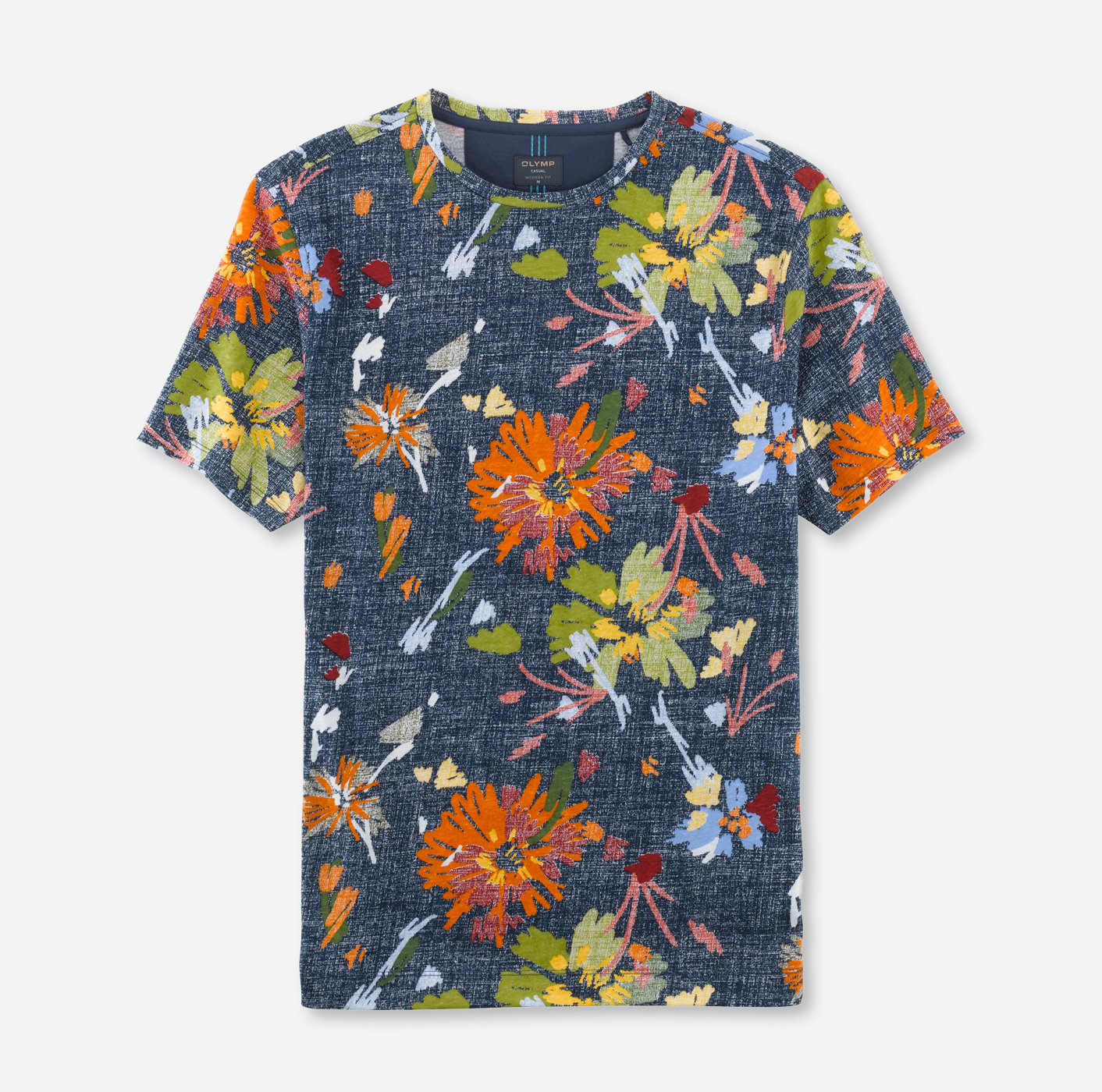 OLYMP Casual , modern fit, T-Shirt | Marine - 56163218