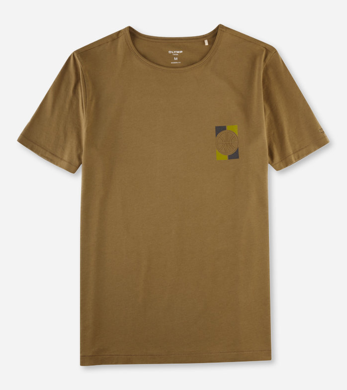 Casual , T-Shirt, modern fit, Kaki