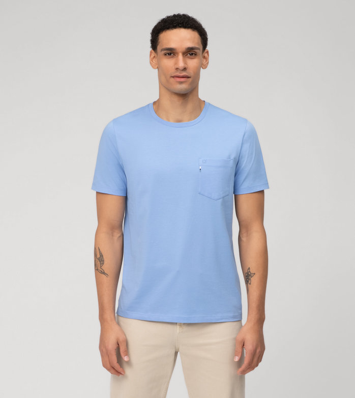 Casual Jersey, T-Shirt, Lichtblauw