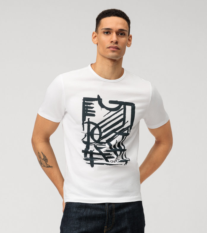 Casual , T-Shirt, modern fit, Wit