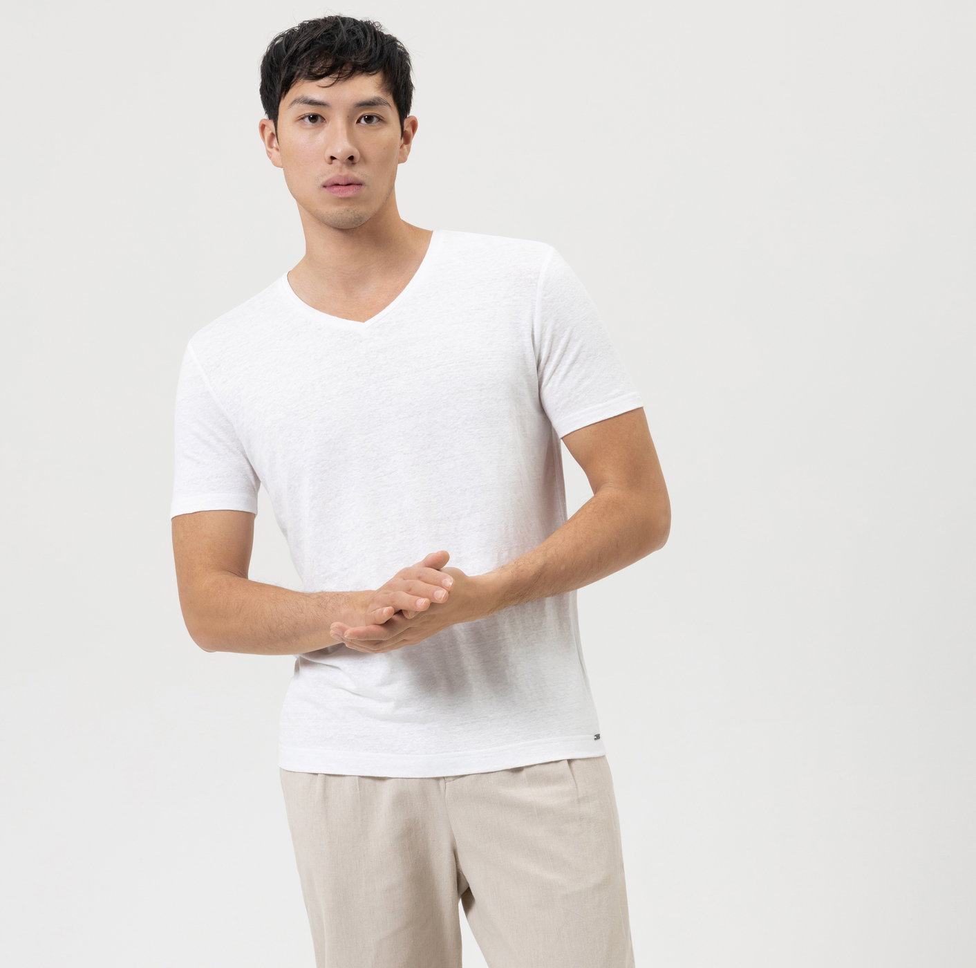 OLYMP Level Five Casual , body fit, T-Shirt | Off White - 56615201
