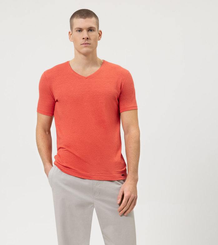  Level Five Casual , T-Shirt, body fit, Terre De Sienne