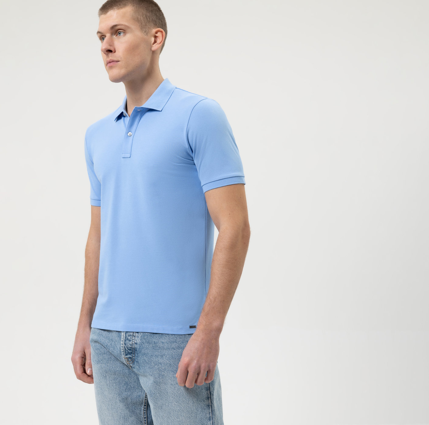 OLYMP Level Five Casual , body fit, Polo, Bleu Clair