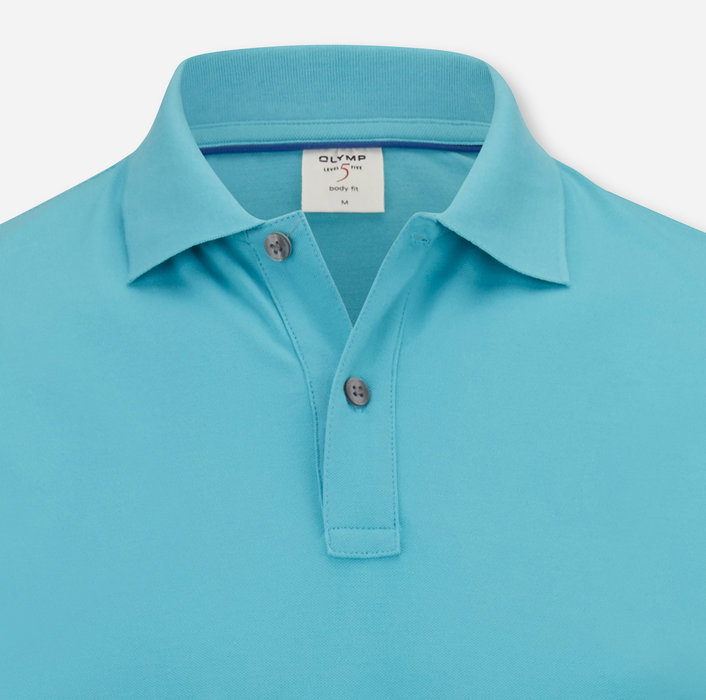 OLYMP Level Five Casual Polo, body fit, Turquoise