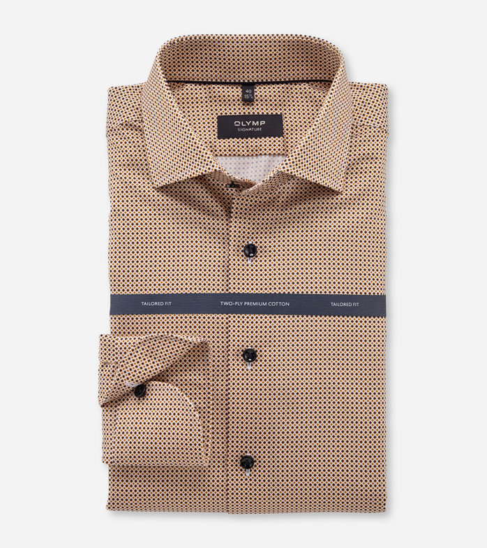 SIGNATURE, Business shirt, tailored fit, SIGNATURE Kent, Caramel