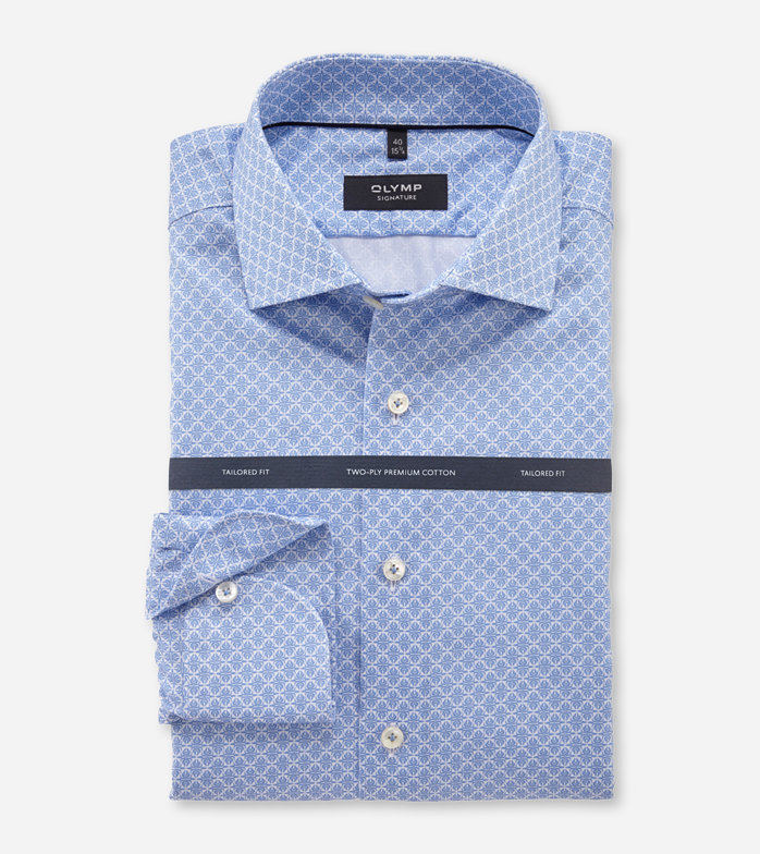 SIGNATURE, Business shirt, tailored fit, SIGNATURE Kent, Bleu