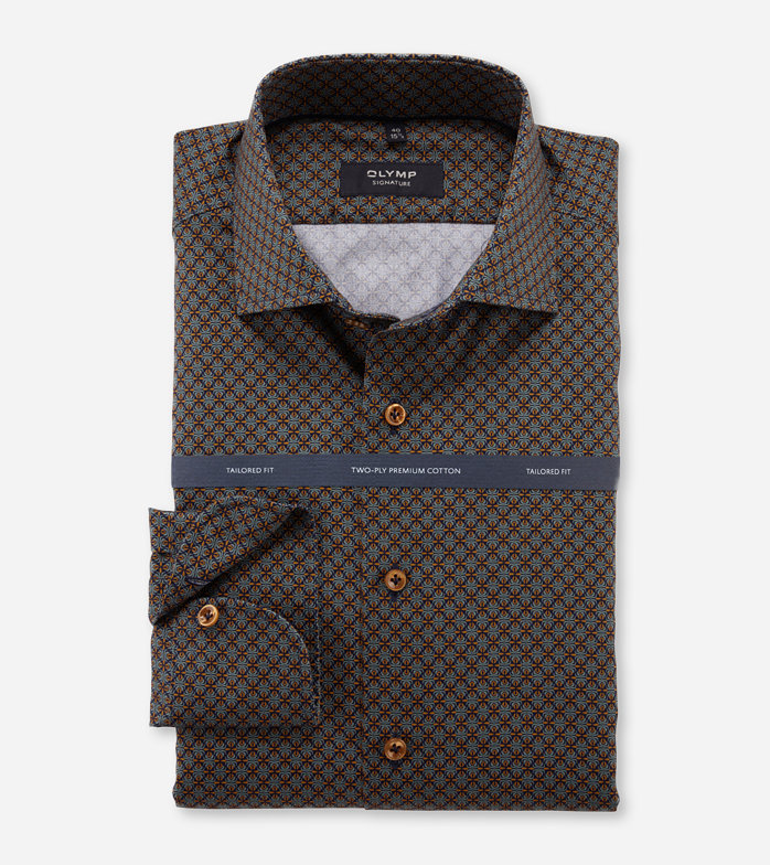 SIGNATURE, Business shirt, tailored fit, SIGNATURE Kent, Olive