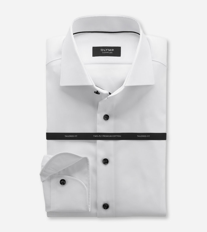 SIGNATURE, Business shirt, tailored fit, SIGNATURE Kent, White