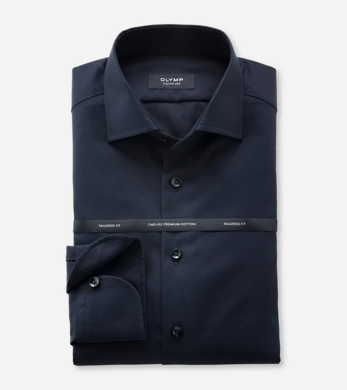 SIGNATURE, Business shirt, tailored fit, SIGNATURE Kent, Midnight Blue