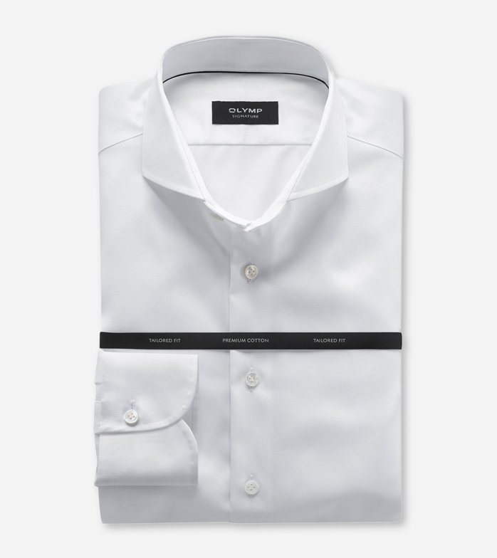 SIGNATURE, Business shirt, tailored fit, SIGNATURE Cutaway, White