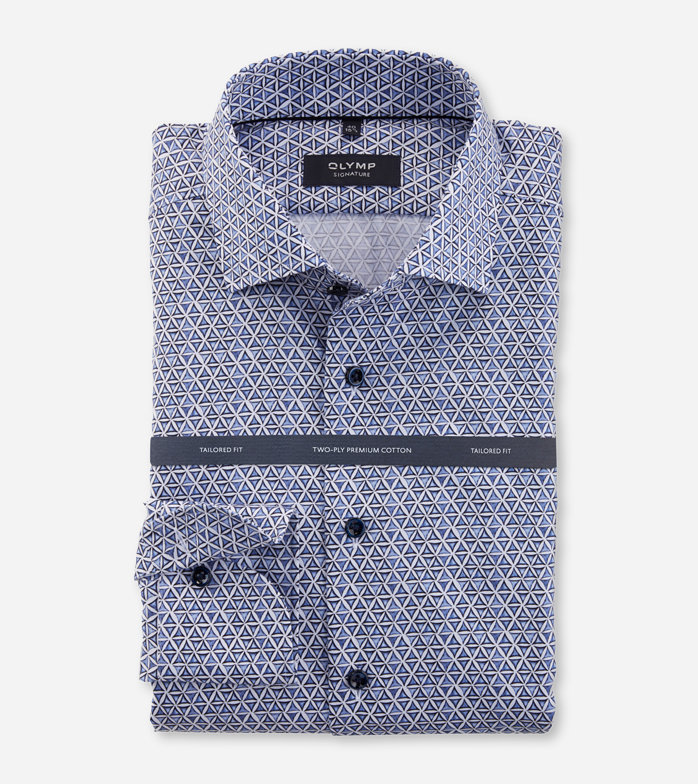 SIGNATURE, Business shirt, tailored fit, SIGNATURE Kent, Bleu