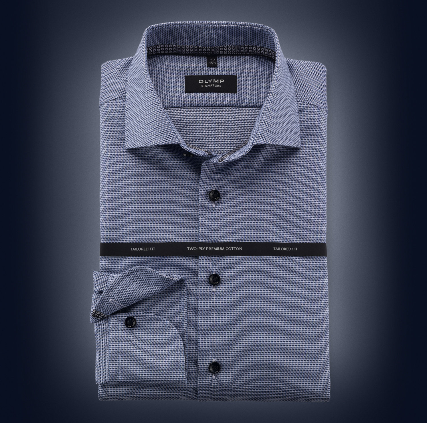 OLYMP SIGNATURE, tailored fit, Business shirt, SIGNATURE Kent, Bleu