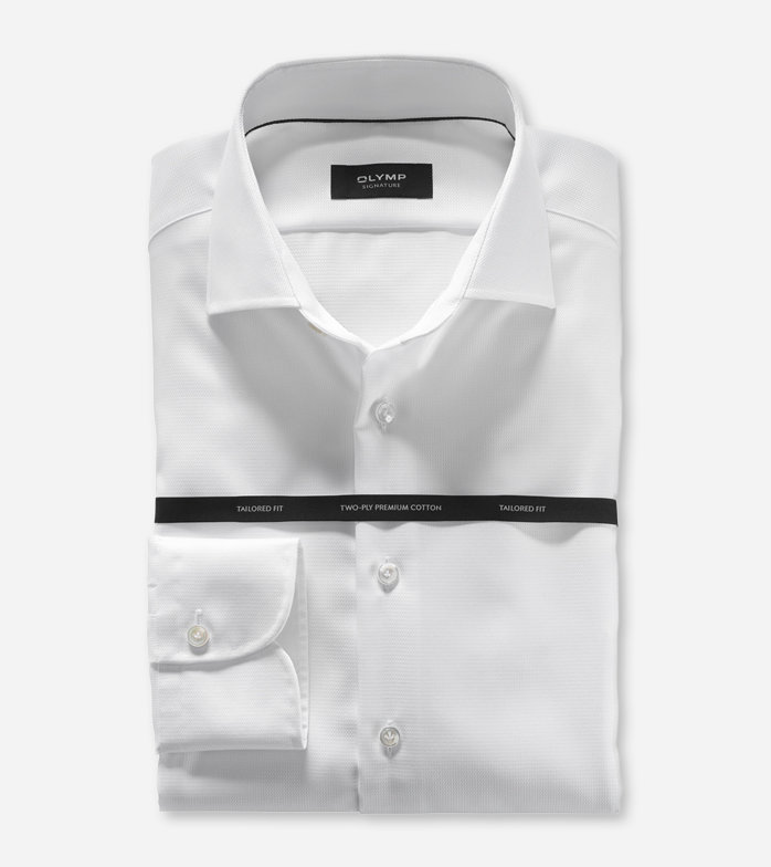 SIGNATURE, Business shirt, tailored fit, SIGNATURE Kent, White