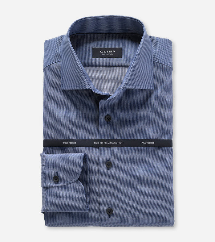 SIGNATURE, Business shirt, tailored fit, SIGNATURE Kent, Smoke Blue