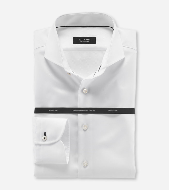 SIGNATURE, Business shirt, tailored fit, SIGNATURE Cutaway, White
