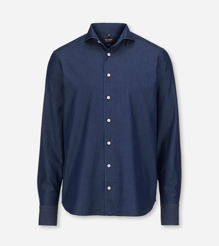SIGNATURE Casual, Casual shirt, tailored fit, Cutaway, Nachtblauw