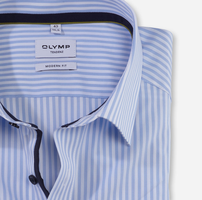 Businesshemd | OLYMP Tendenz, modern fit, New Kent | Bleu - 86163211