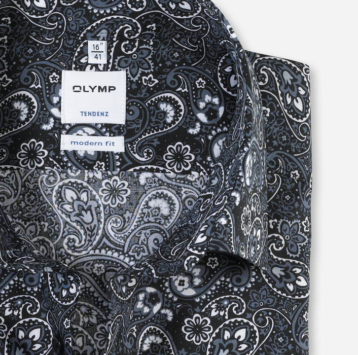 OLYMP Tendenz, modern fit, Business shirt, New Kent, Noir