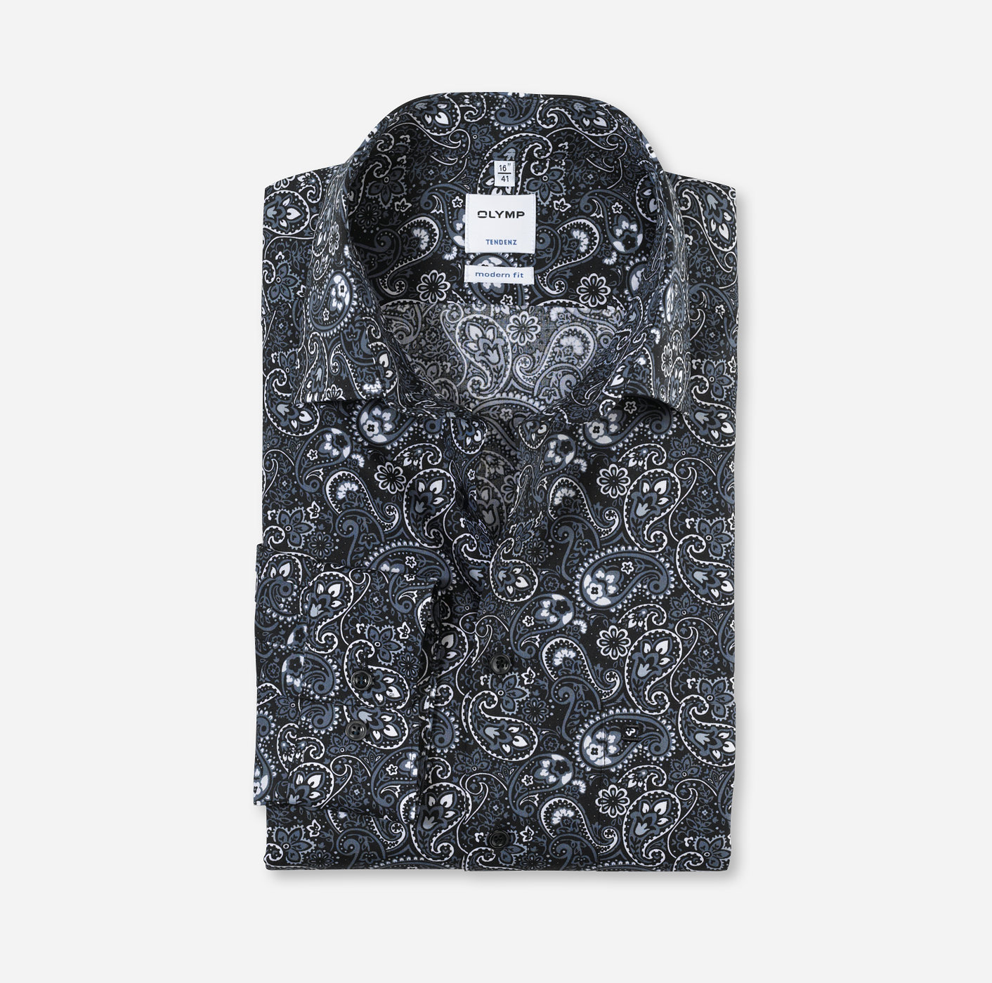 OLYMP Tendenz, modern fit, Business shirt, New Kent, Noir